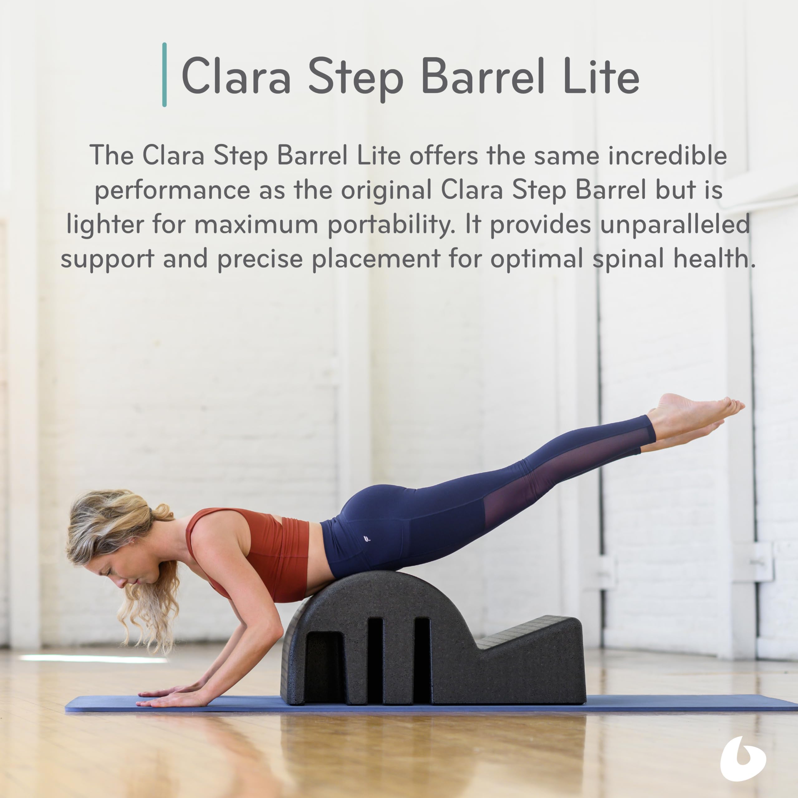 Balanced Body Clara Step Barrel Lite, Spine Corrector, Back Stretcher, Lightweight Workout Equipment for Floor Exercises, Pilates Exercise Equipment for Home or Studio