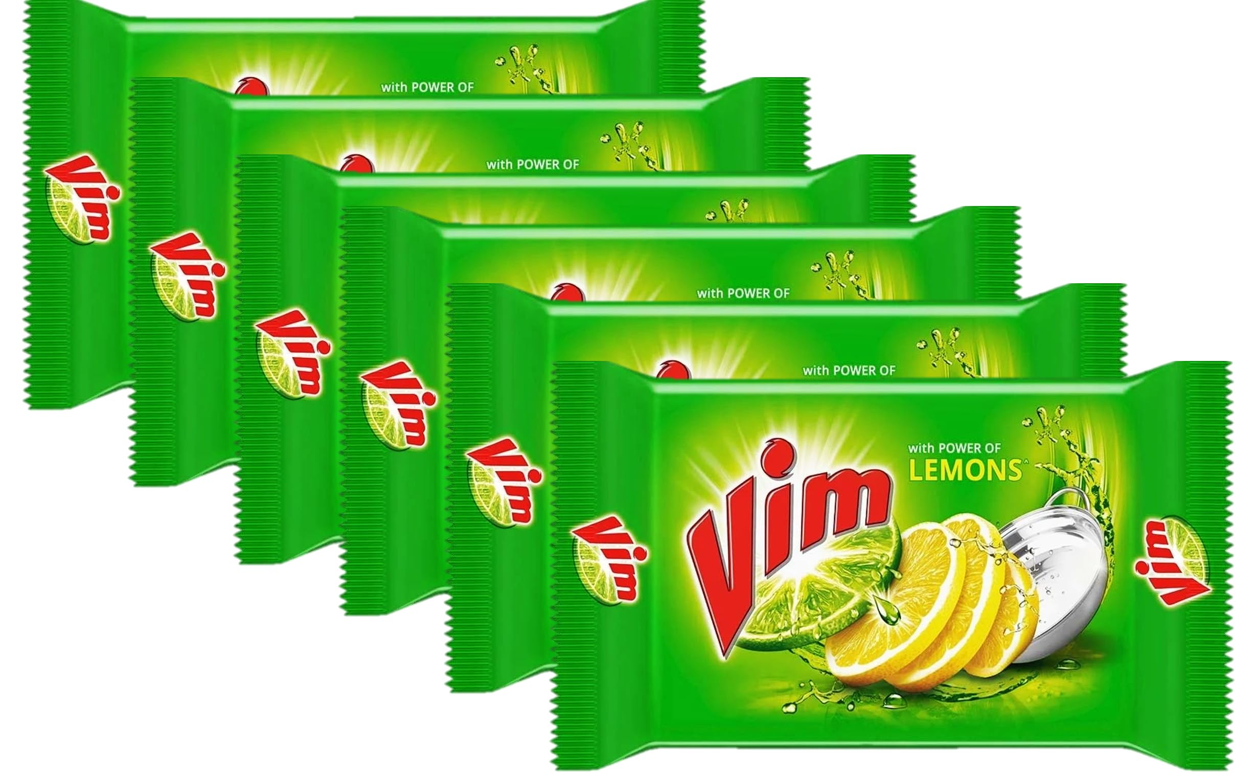 Vim Dishwash Bar, 80g (Pack of 6)