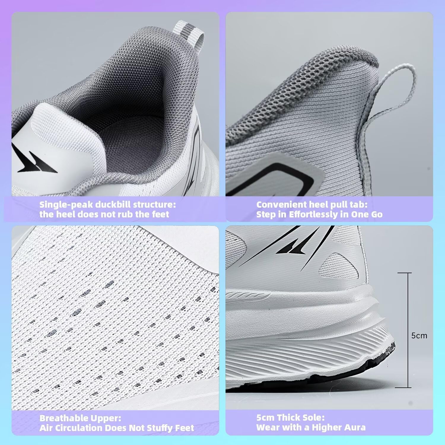 KDN Men's Wide Toe Box Shoes Cushioned Road Running Shoes Non Slip Mens Walking Sneakers for Wide Feet Comfortable Athletic Gym Workout Shoes Wide Width - Image 6