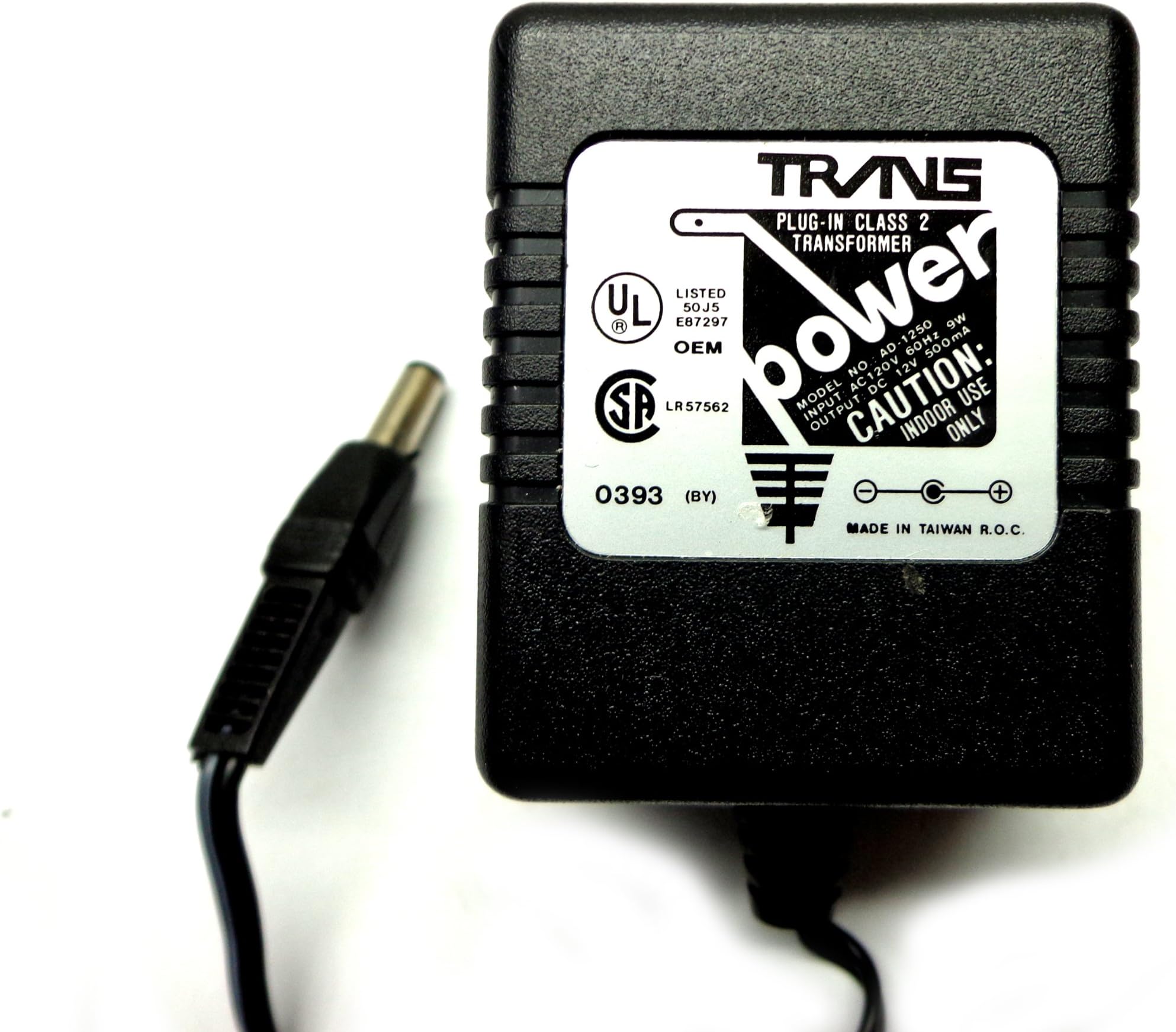 AC-DC Adapter 12VOLTS DC @ 500mA 2.1mm DC Power Plug Positive Center