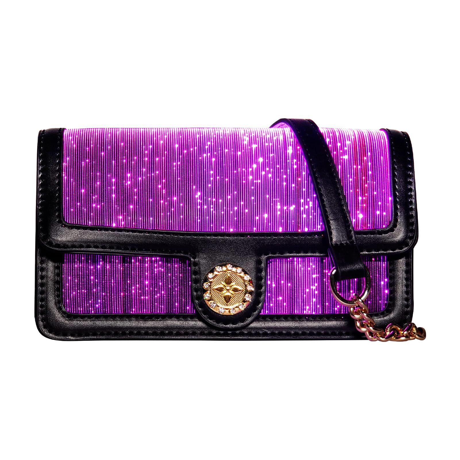 LED Bags Light up Purse 7 Colors Festival Evening Clutch Luminous Crossbody Bag Glow Handbags Leather Shoulder Bag