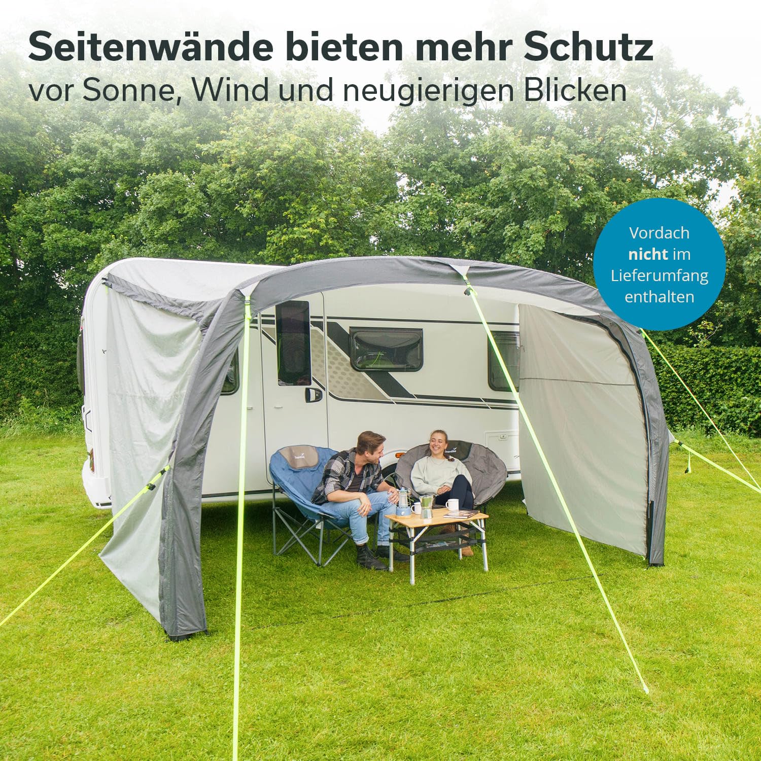 Skandika Ściany boczne do przedsionka namiotowego Vika Air Caravan 400 | nadmuchiwany daszek, plandeka do przyczep kempingowych, kamperów i busów (UV50+, słup wody 3000 mm) | namiot busowy do przyczep