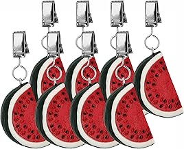 My-goodbuy24 Tischdeckenbeschwerer mit Klammer - 8er Set - Tischdeckenhalter Garten Tischdeckenklammern Tischtuch Clips - Polystone - Wassermelone