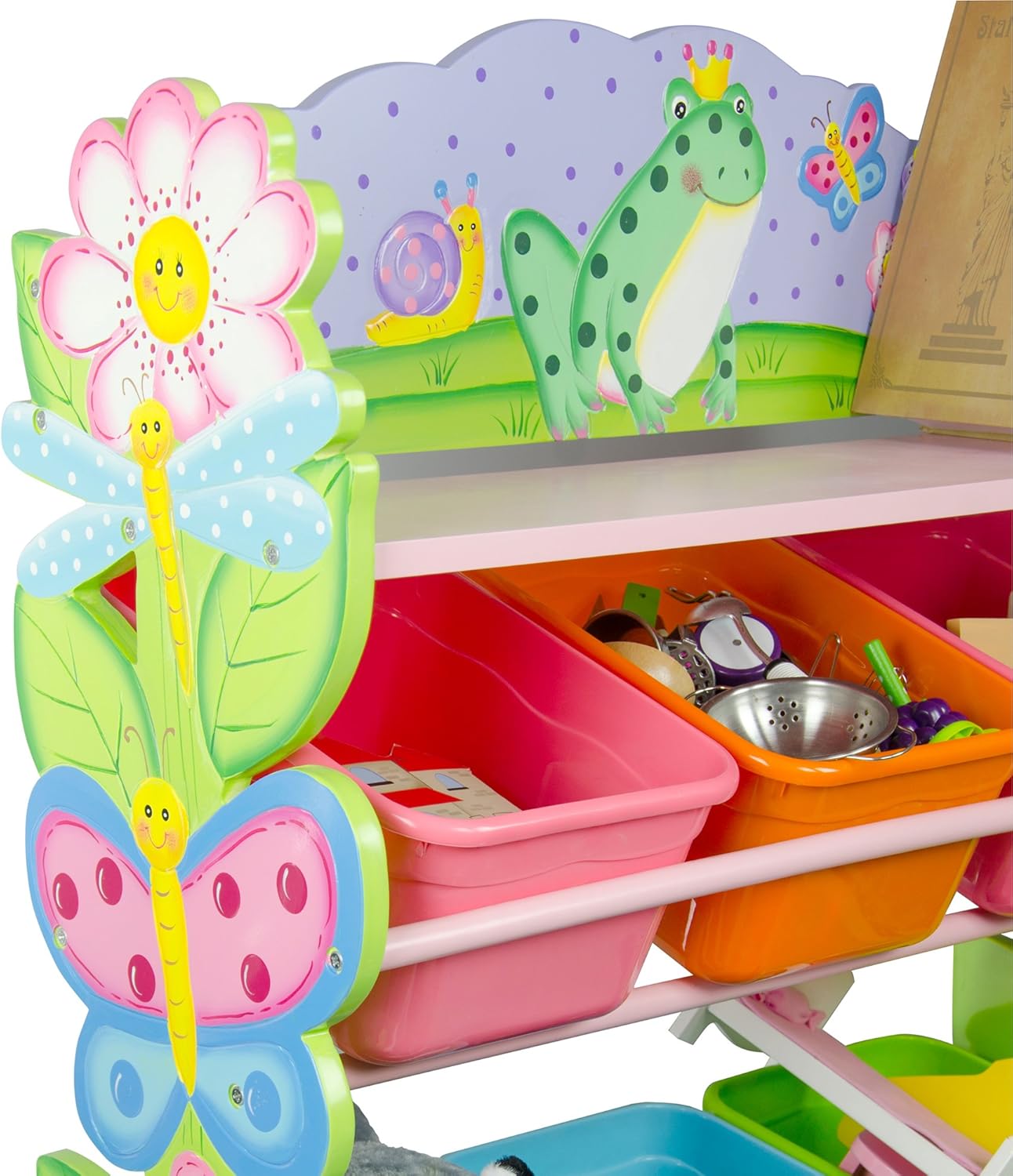 Fantasy Fields - Toy Furniture -Magic Garden Toy Organizer with Storage Bins Pink, Medium