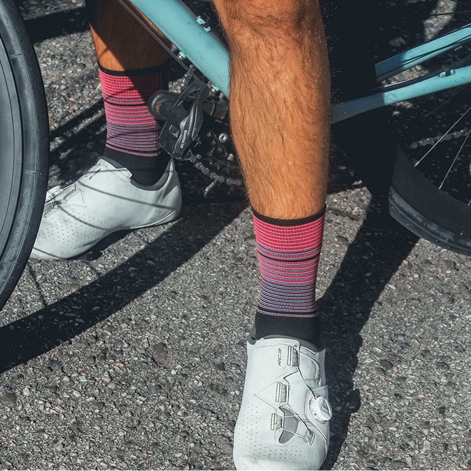 Skarpety dla mężczyzn sportowe wyścigi kolarskie skarpety zestaw oddychające skarpety rowerowe szosowe męskie i damskie 10 szt, Bh14, L