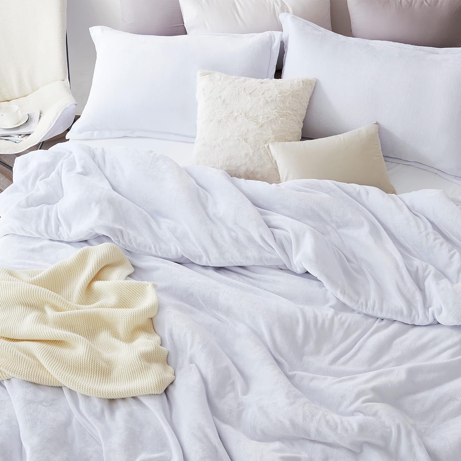 Byourbed Coma Inducer® Oversized King Comforter Set - The Original Plush - Pearl White