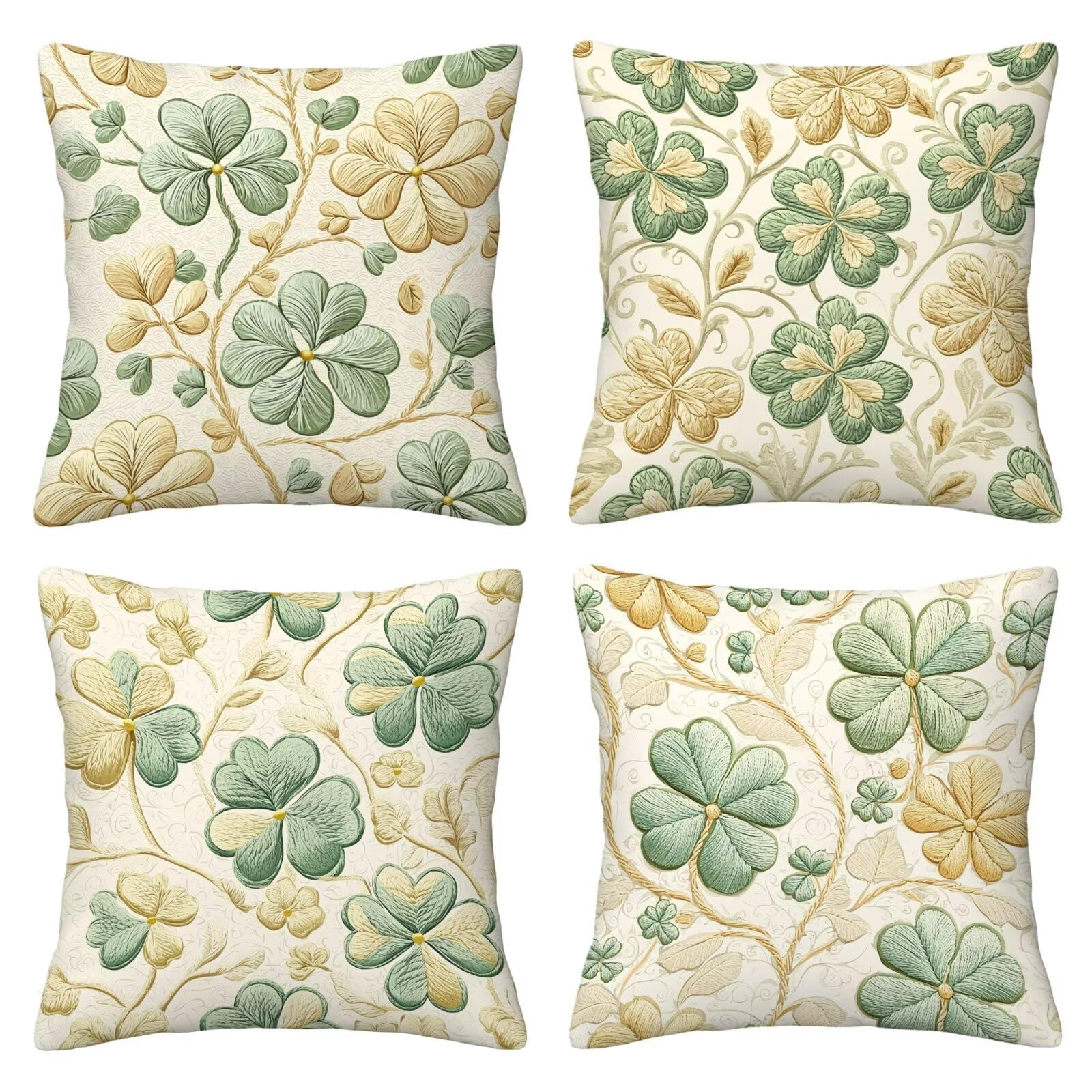Kissenbezug 55x55 Beige 4er Set Samt Kissenbezüge Glücklich Zierkissenbezug Kissenhülle Dekorative Weiche Quadratische Dekokissenbezug Sofakissenbezug Couchkissen für Deko Schlafzimmer Wohnzimmer T-04