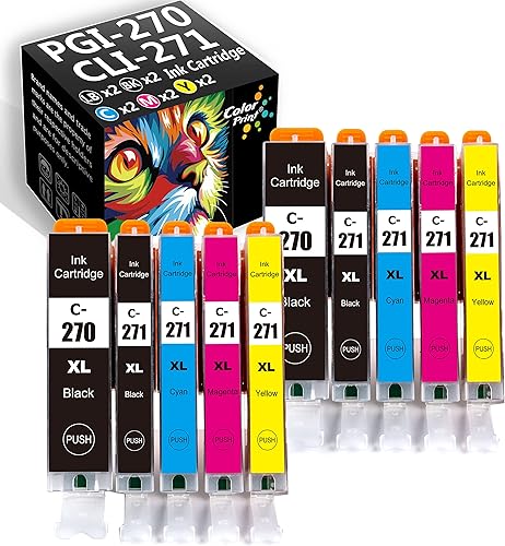 Colorprint - Cartucho de tinta compatible con Canon PGI-270XL CLI-271XL PGI270 CLI271 para impresora Pixma TS6020 MG5721 MG5722 MG6820 MG6821 MG6822