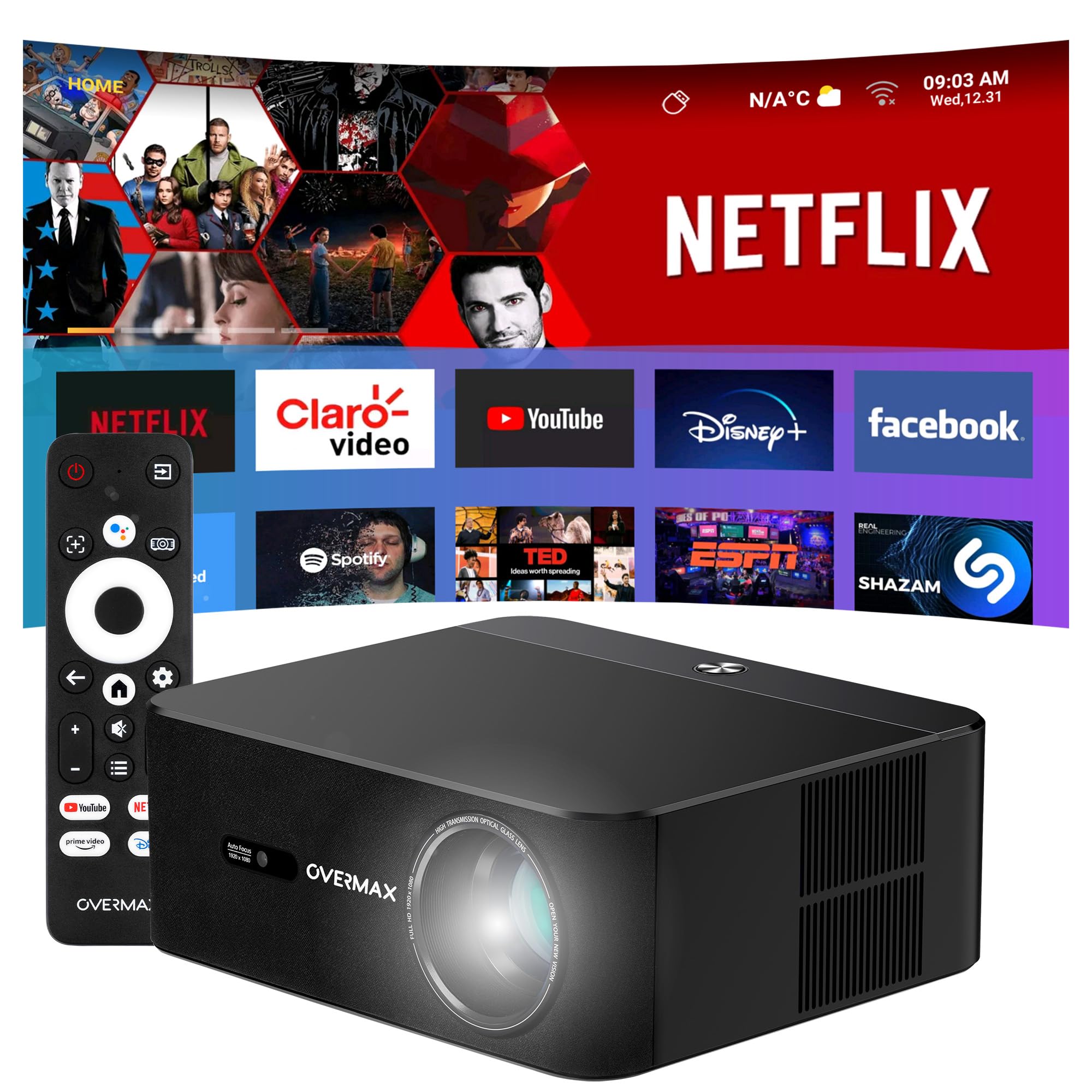 proiettore overmax multipic 52 smart supporta 4k uhd wifi bluetooth