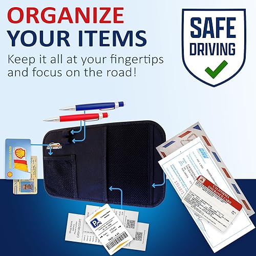 Miniatura 5 de Fancy Mobility organizador para colocar en parasol de automóvil Para guardar papeles registro y seguro y bolsillo para otros elementos - Diseño