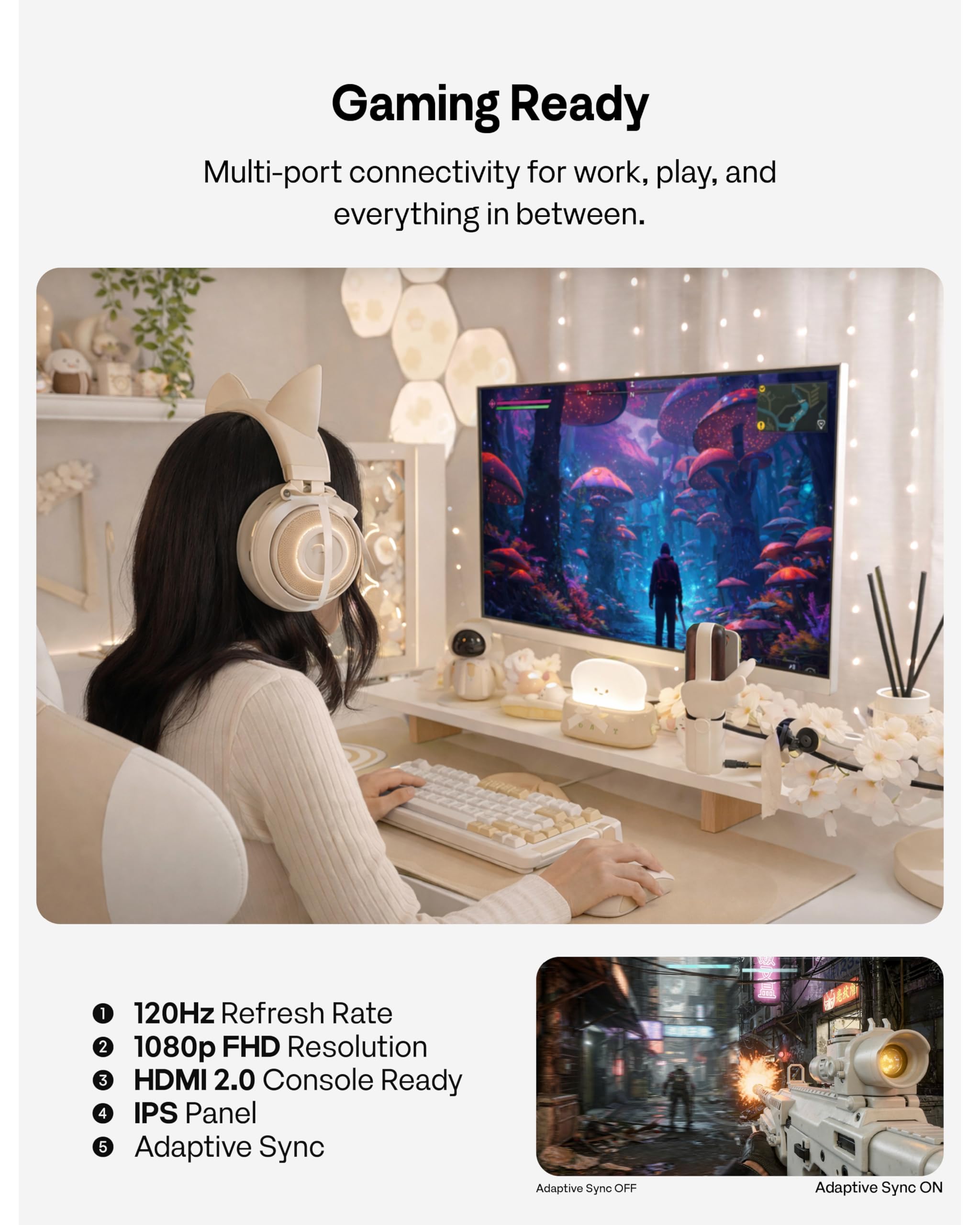Amazon.co.jp: Pixio PX246 ウェーブ ベージュ 24インチ 120Hz