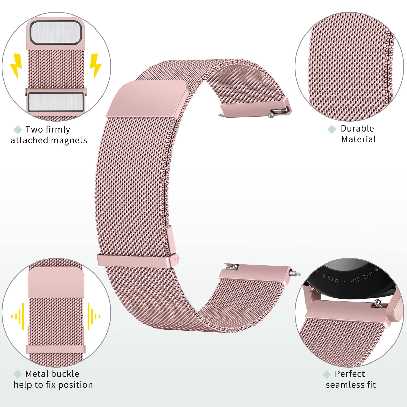 Metal Strap for Garmin Venu Sq/Sq 2 Music, Vivoactive 5/3, Forerunner 55/645/245 - Image 3