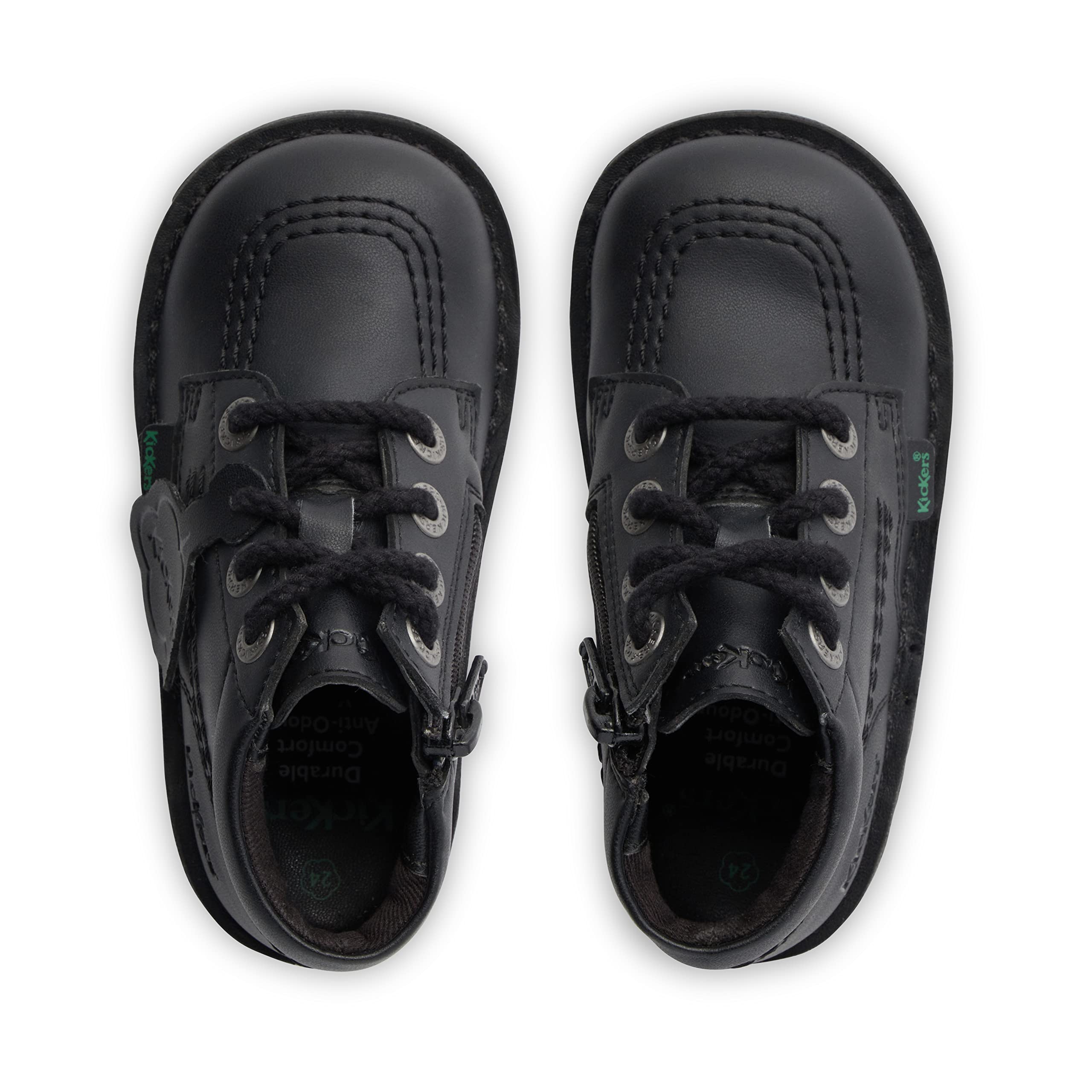 Kickers Mixte bébé Hi Vegan Synt Iu Noir Bottine