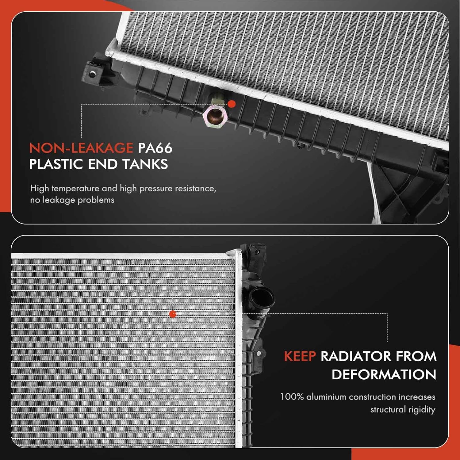 A-Premium Engine Coolant Radiator Assembly with Transmission Oil Cooler Compatible with Volvo XC60 2010-2011, S80 2011, XC90 2003-2014, 2.5L 2.9L 3.2L, Automatic Trans., Replace# 31293550, 8602867