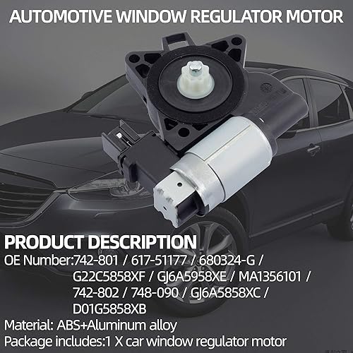 Miniatura 8 de Dasbecan Motor de elevación de ventana delantera y trasera derecha compatible con Mazda 3 2004-2009 Mazda 6 2003-2008 Mazda CX7 2007-2012 Mazda CX9