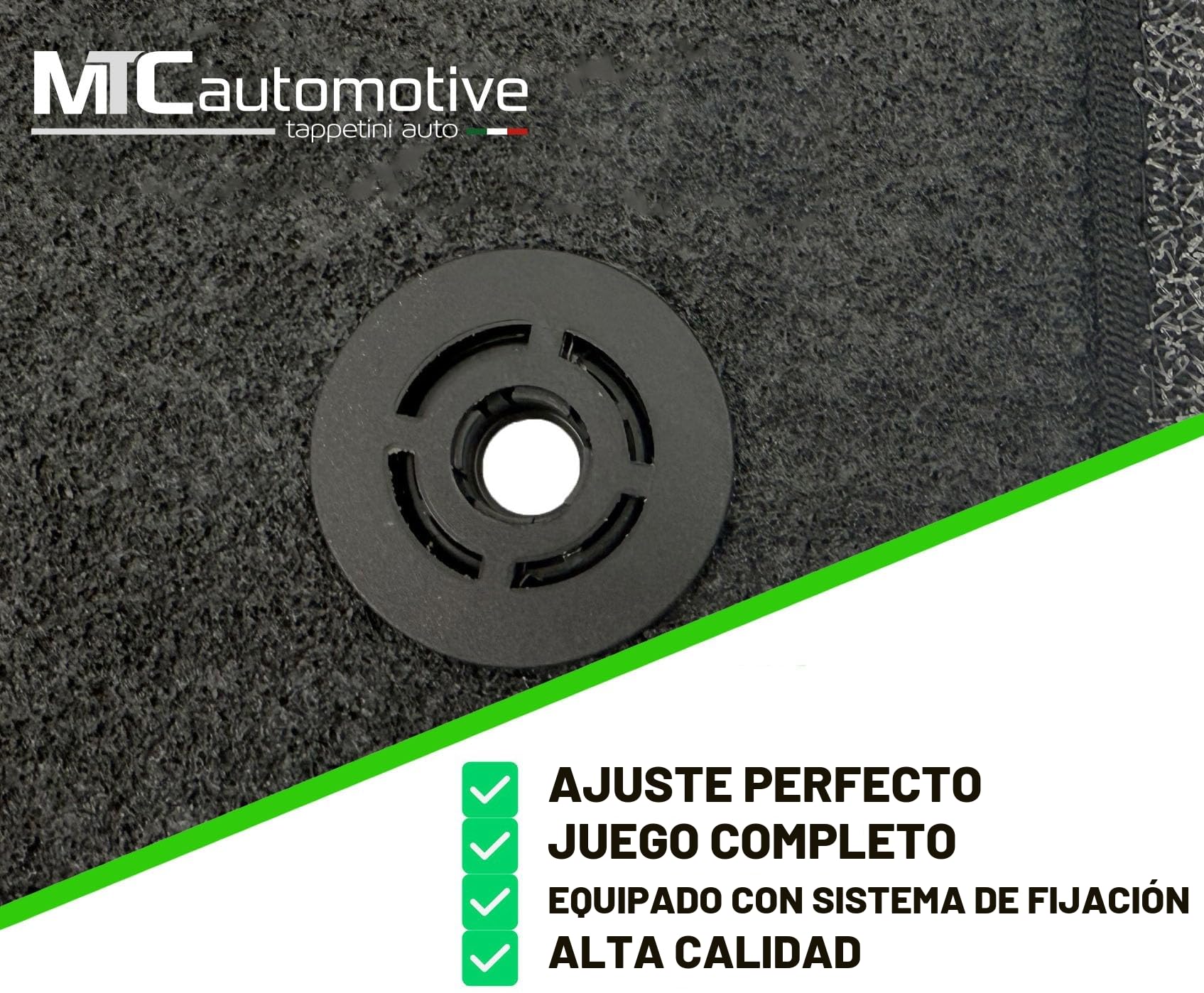 Alfombrillas para Seat Ibiza 6L de 2001-2008, fijación Redonda a Medida, Antideslizantes, talonera de Goma Reforzada