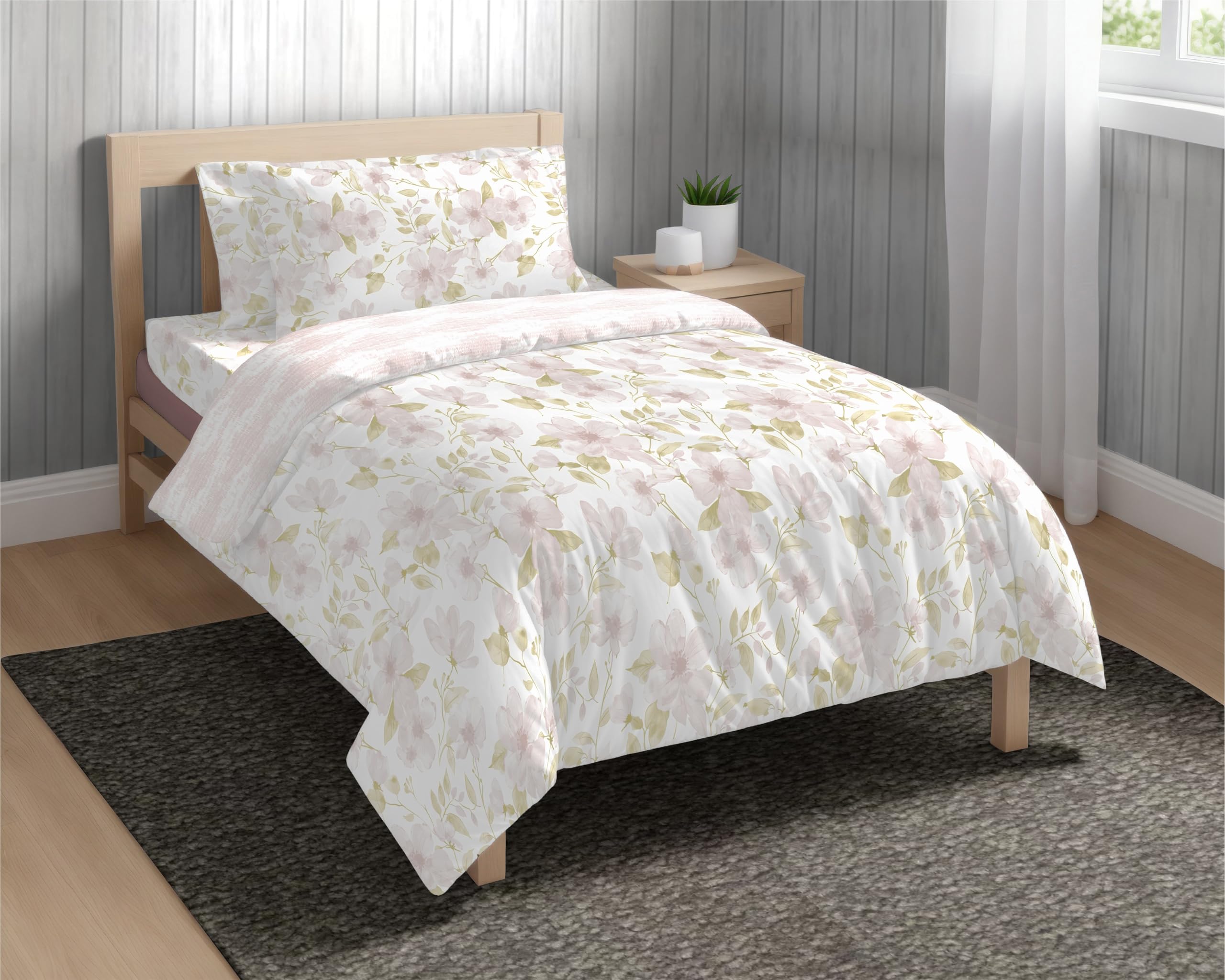 THE HAPPY POD Cotton Single Dohar | All-Season Lightweight Dohar (80 GSM) - 1.52 m x 2.28 m (60 in x 90 in) | Floral - Pink | 100% Combed Cotton-image-3