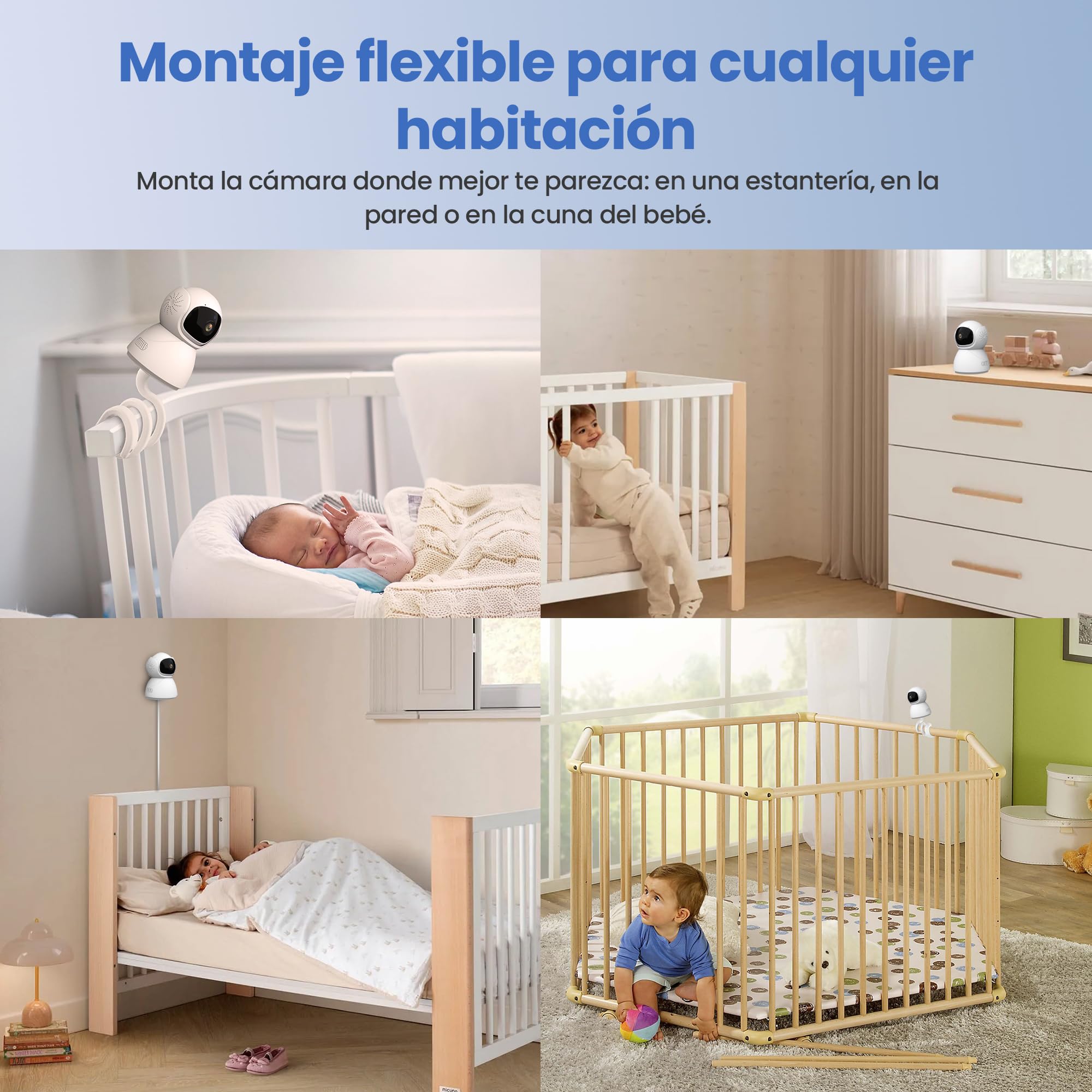 Extralink Vigilabebés con cámara sin wifi – Monitor de bebé con pantalla de 5 pulgadas, visión nocturna, audio de 2 vías, control de temperatura VOX y control de temperatura, función FHSS 2,4 GHz