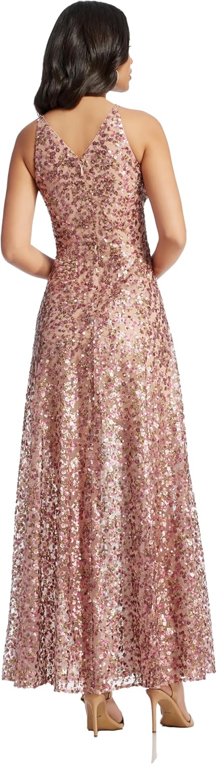 Dress The Population Women's Ariyah Fit and Flare Floor Length Dress