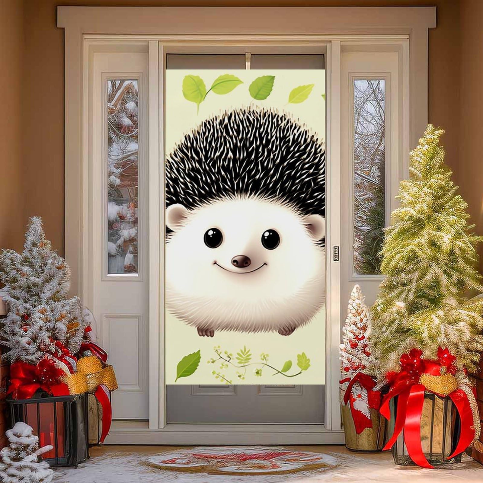 NTVOWPZO Cute Hedgehog Door Curtains for Doorway Privacy Dividers Door Banner Blackout Curtains Fabric Door Window Curtain for Home Bedroom Kitchen Decor 35.4x70.9 in Decorative Banner