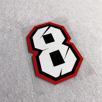 Car Styling and Decals Arabic Numerals Motorcycle Head Body Racing Track Helmet Decorate Stickers Reflective 150x105mm Number 8