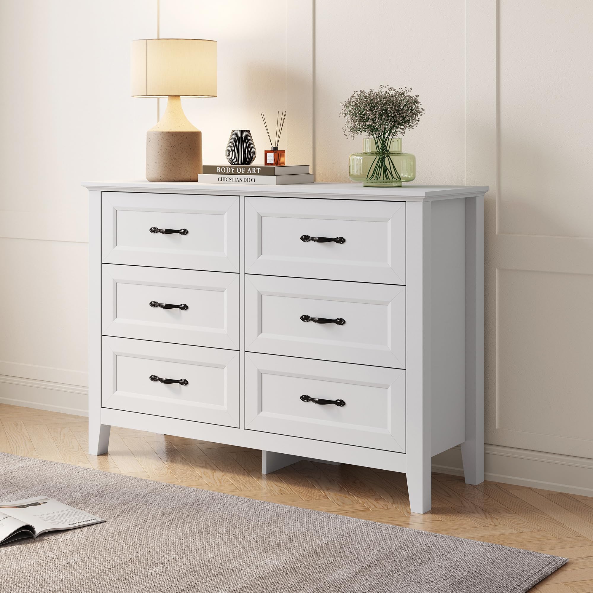 LINSY HOME 9 Drawers Dresser for Bedroom, Wood Bedroom