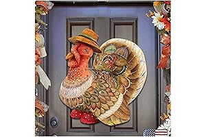 Thanksgiving Faux Floral Turkey Wreath for Front Door
