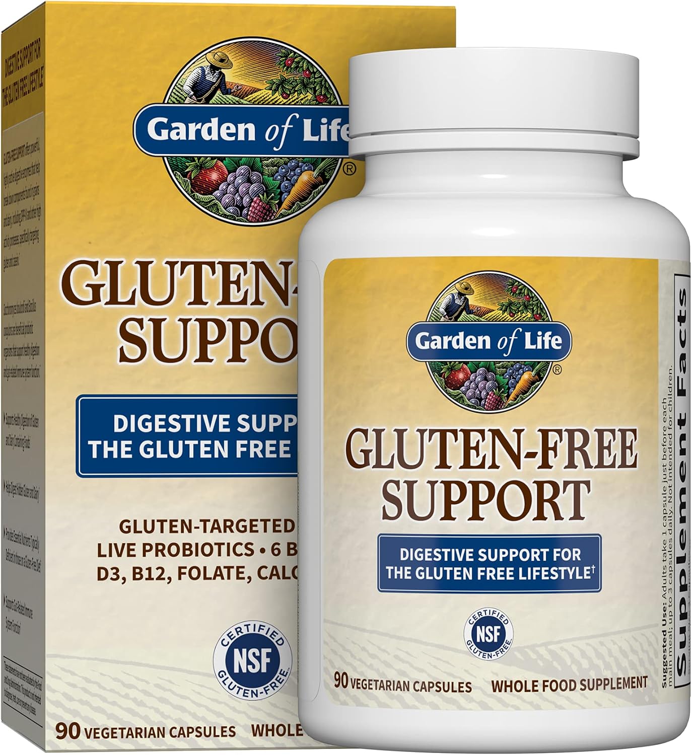Garden of Life Vegetarian Digestive Enzymes for Gluten Free and Dairy Support, Immune Balance Freeze, 90 Capsules