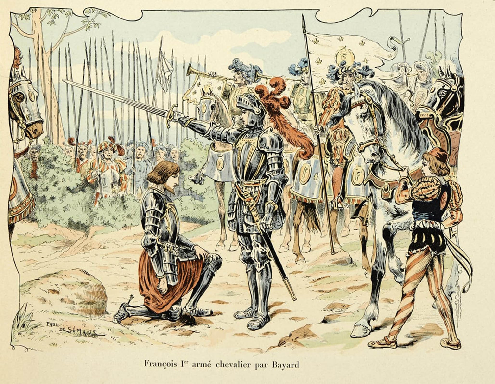 Serendipitp No Frame Aesthetic Poster Photo Wall Print Retro Picture Illustration Taken From The Book History Of The Chevalier Bayard By Paul De Semant Modern Wall Artwork For Home Decor 60X90cm