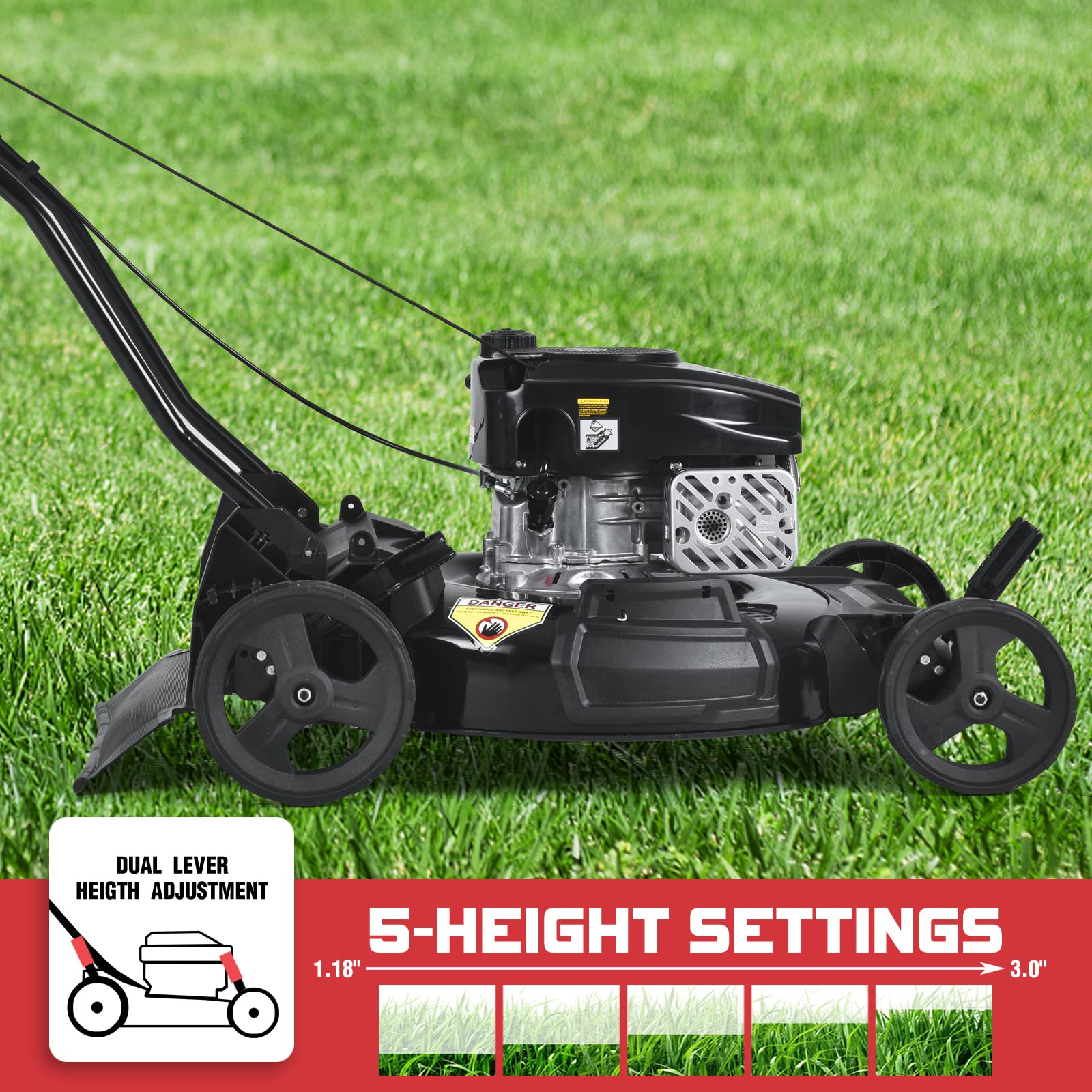 Buy PowerSmart Gas Lawn Mower 21Inch, 170CC OHV Engine, 2in1 Walk