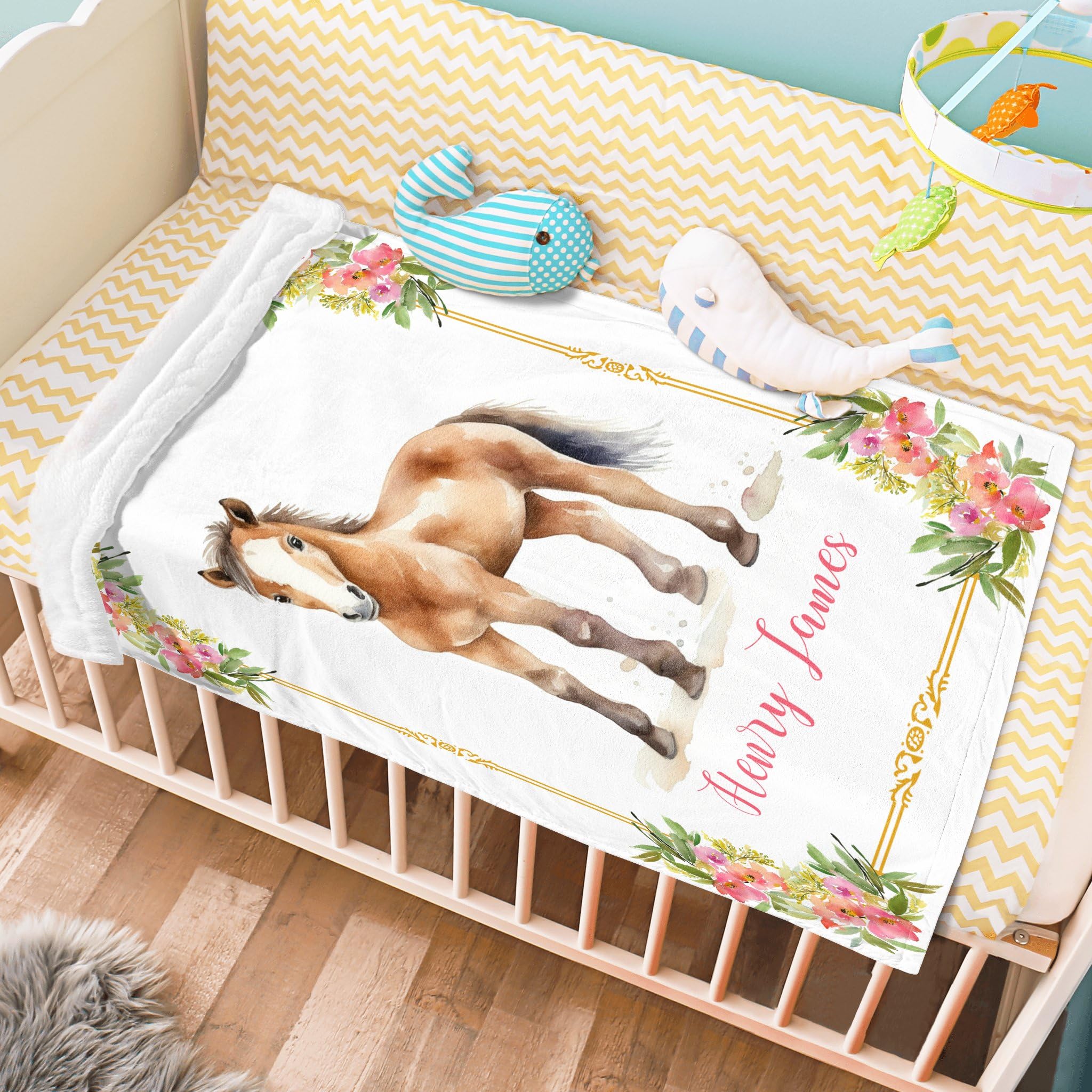 Personalized Baby Blanket With Name - Cute Fox Design Flannel Swaddle Blanket 30x40 Inches - View #13
