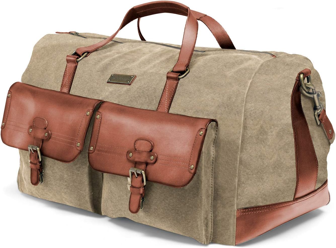 Kimberley Long Weekender, travel bag, hodall, carry-all, canvas leather bag, vintage, explorer,safari, sand brown