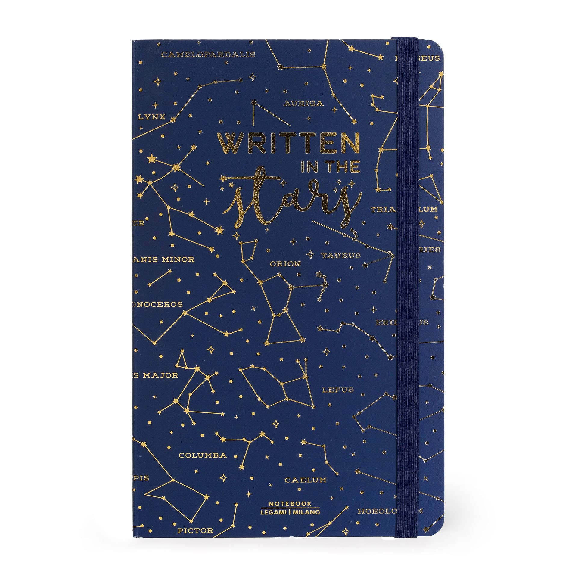 Legami - Medium Lined Notebook, 164 Pages, Final Pocket, Last 24 Detachable Pages, Elastic Closure, Rounded Corners, in FSC® Certified Paper, 13 x 21 cm, Stars Theme — image 1