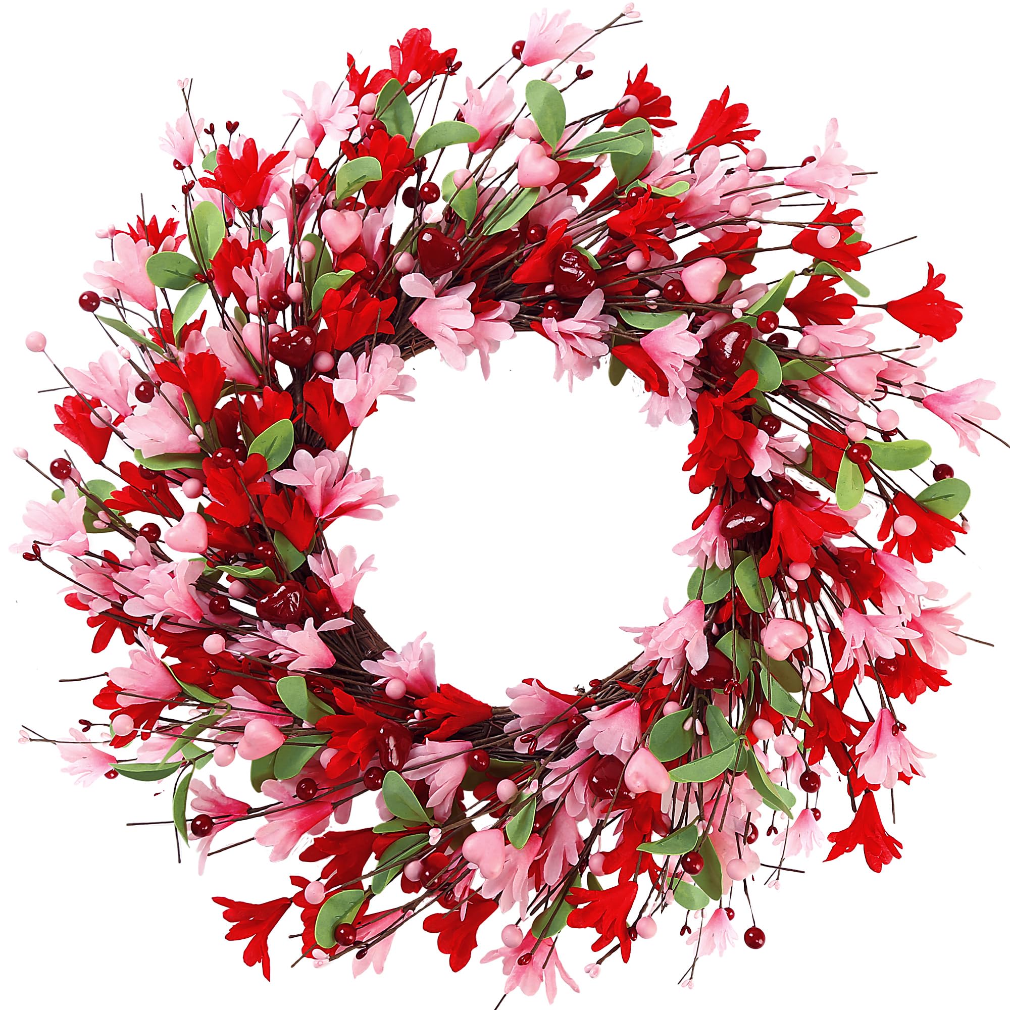 Amazon.com: Sggvecsy 20in Valentine's Day Wreath Artificial Pink