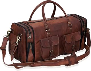 Cuero Handmade Vintage 32-Inch Full-Grain Leather Duffle Bag - Travel Weekender Gym Duffel for Men & Women