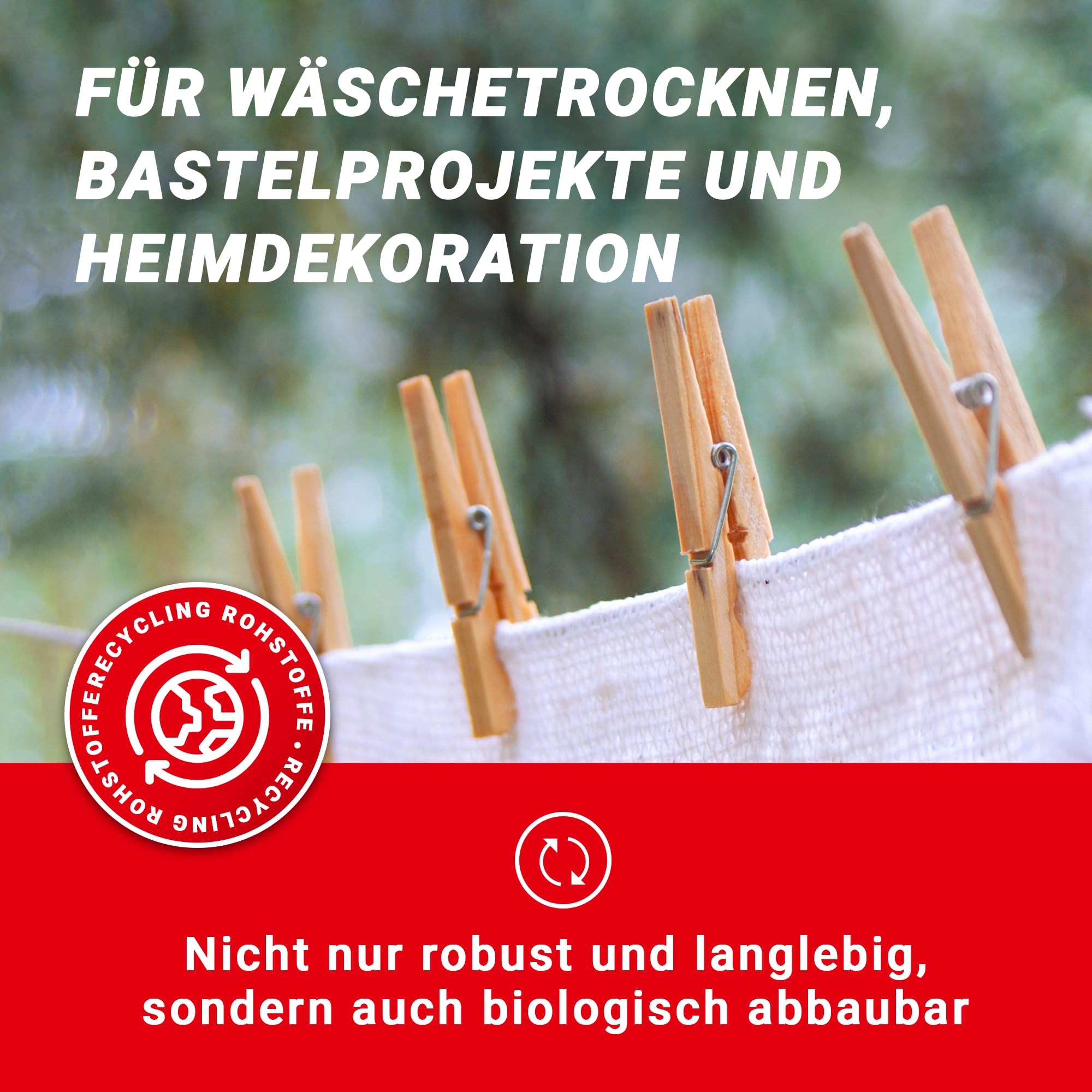 50x Holz-Wäscheklammern Beige – Schmutzabweisende Klammern Für Wäsche & Basteln