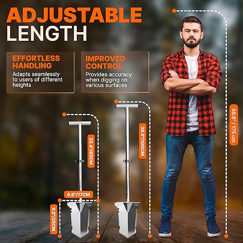 Miniatura 6 de CKG Pala ajustable para detección de metales con doble hoja dentada, detector de metales de acero inoxidable 304, pala portátil, accesorios para