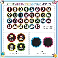 Vista 2 de WhatSign Lugares de alineación para el suelo del aula, 36 unidades de números de suelo para el aula, calcomanías de números para el regreso a