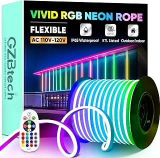 GZBtech 133ft RGB Neon Rope Light with Remote