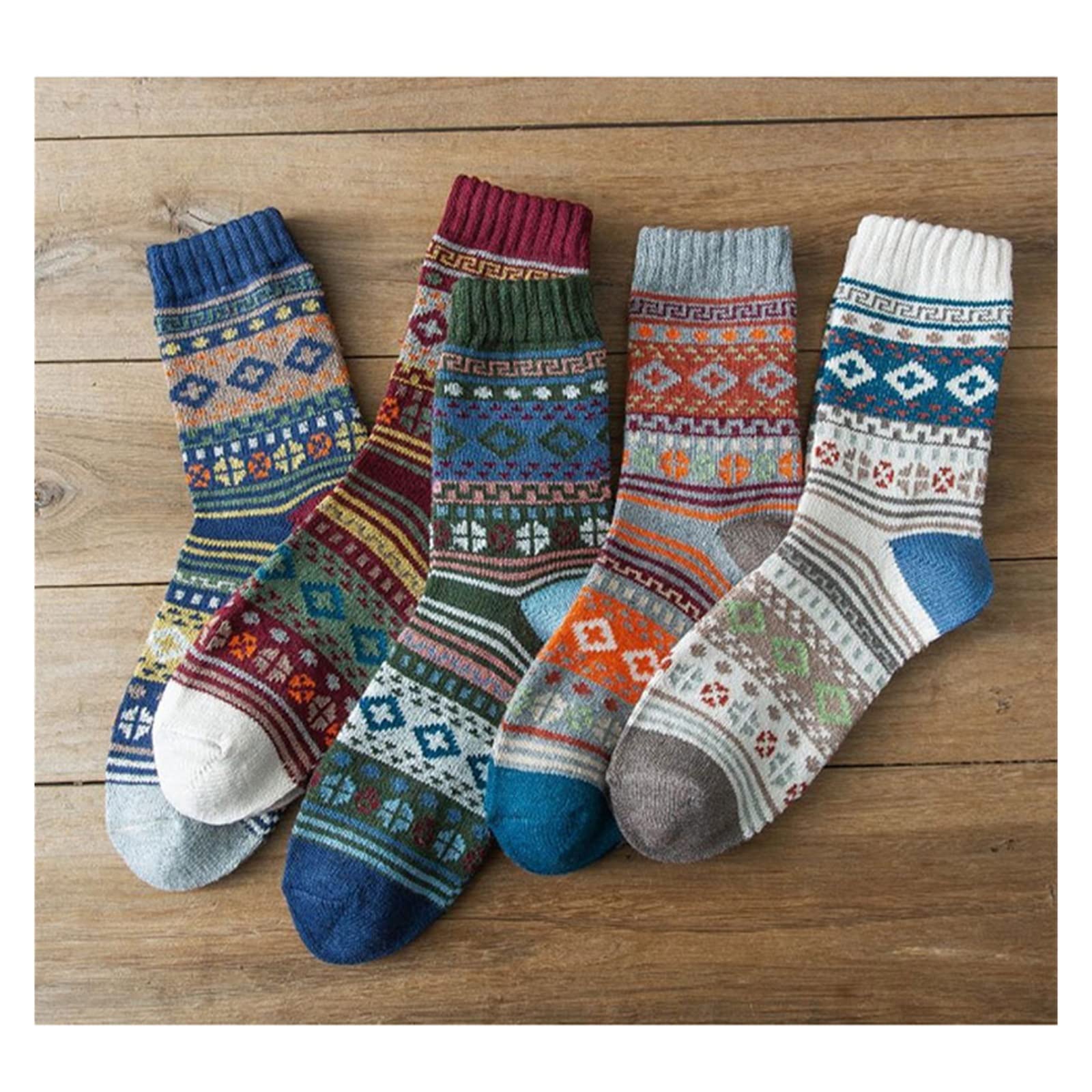 PAXAS Calcetines para Hombres Otoño Invierno Caliente Hombres Calcetines Térmicos De Lana Moda Casual Calcetines (Color : C, Size : Size 38-45)