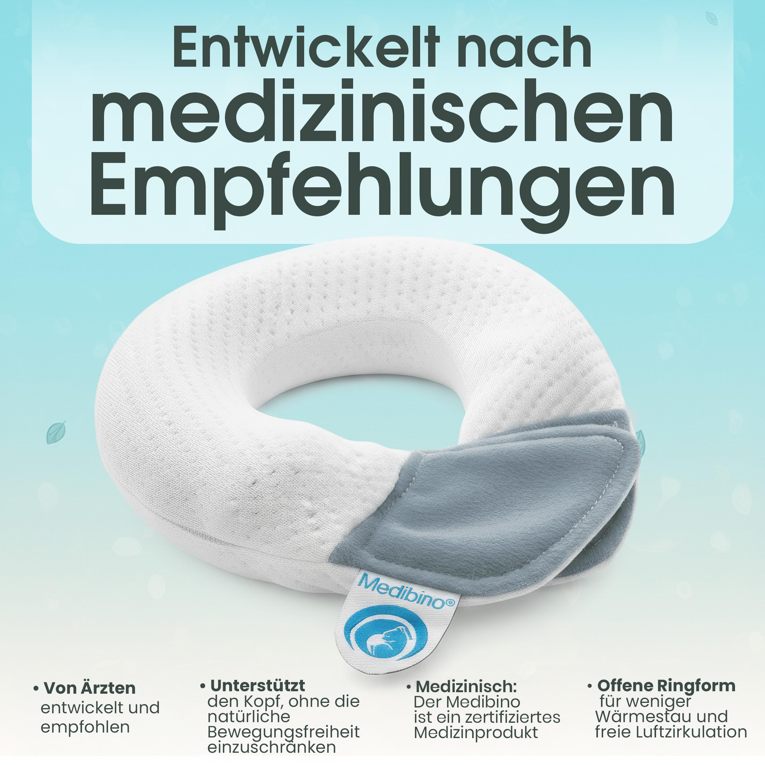 Medizinisch patentiertes Babykissen gegen Plattkopf, Kopfverformungen und Flachkopf | Grau