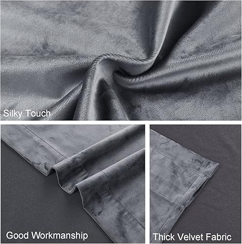 Miniatura 282 de Cortinas de terciopelo JIUZHEN, cortinas opacas suaves de terciopelo retro para dormitorio, cortinas elegantes con reducción de ruido y Rosa