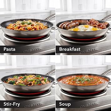 OVENTE Electric Infrared Double Burner, 1700W Hot Plate, Silver BGI102S | Portable Stove with 7.75 and 6.75 Ceramic Glass Cooktop, 5 Level Temperature Setting and Easy to Clean Stainless Steel Base