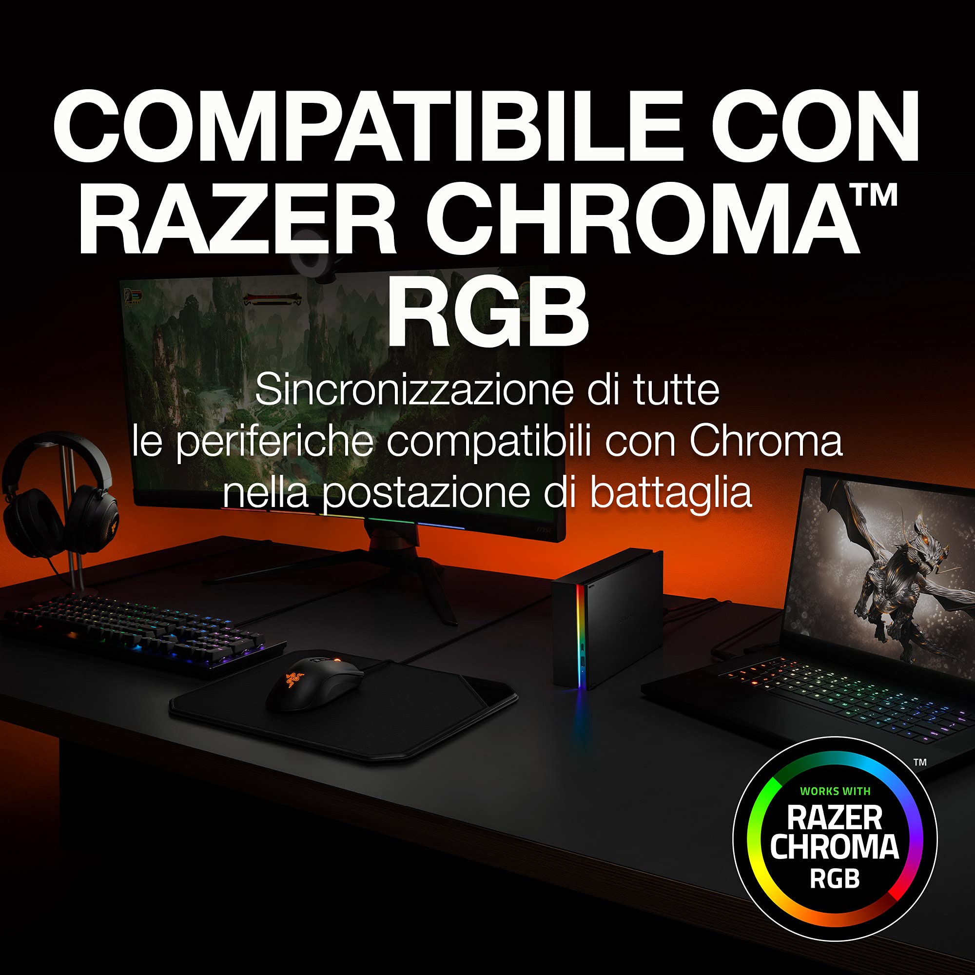 Seagate FireCuda Gaming Hub 8TB, Hard disk esterno, per PC & PC Portatili, USB 3.2, Data Rescue Service (STKK8000400)