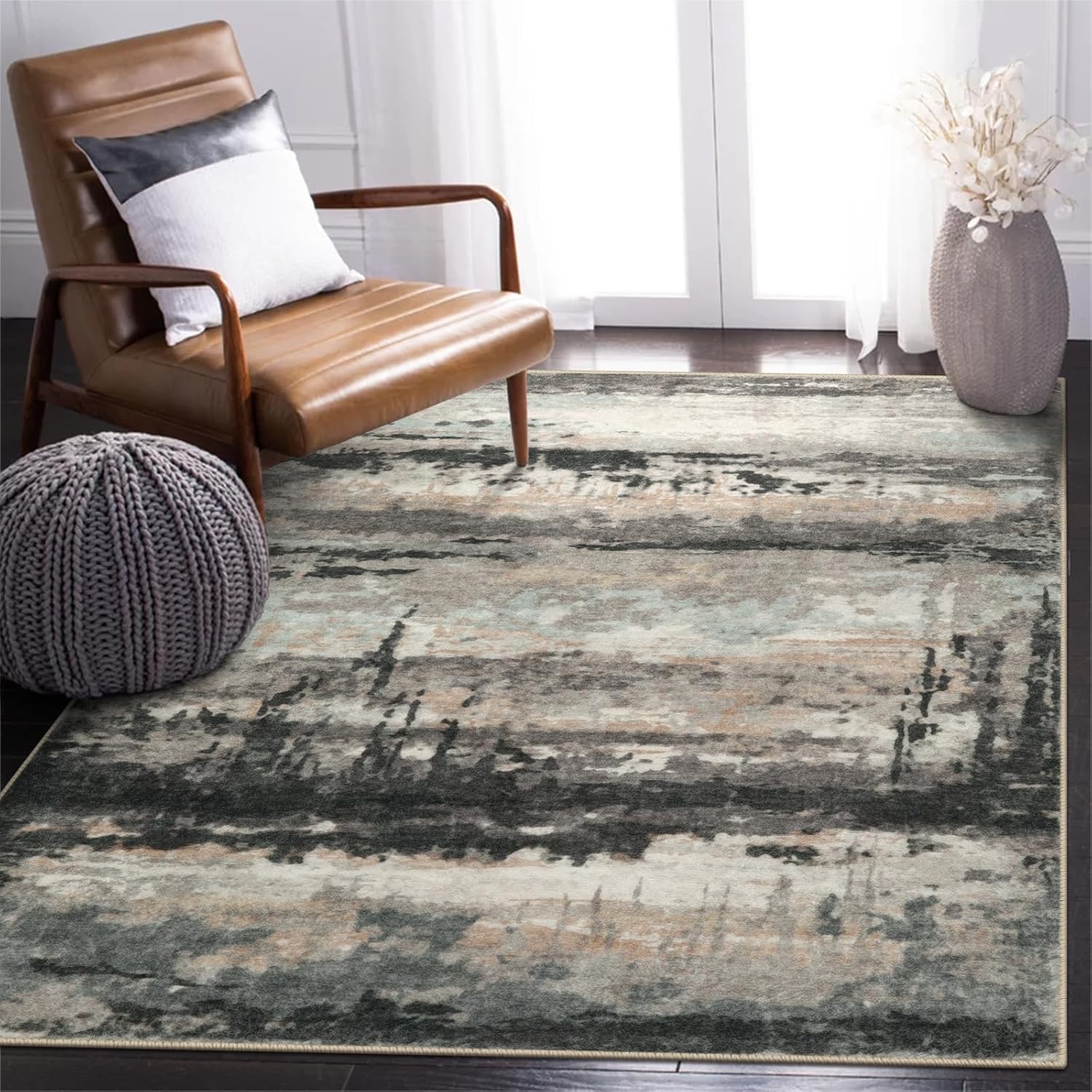 Collive 3x5 Area Rug Washable Rugs for Bedroom Modern