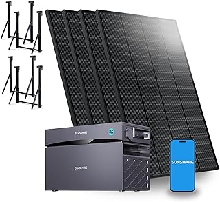 Glory Balkonkraftwerk Set mit Speicher 1,5 kWh & 4×200W RAY Solarpanels & 4×Halterung(Geländer-Balkon/Balkon mit Brüstung) – Kompaktes Plug-&-Play-System, erweiterbar bis 10 kWh
