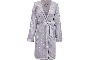 Premium Women's Hooded Flannel Robe: Star Crossed Comfort