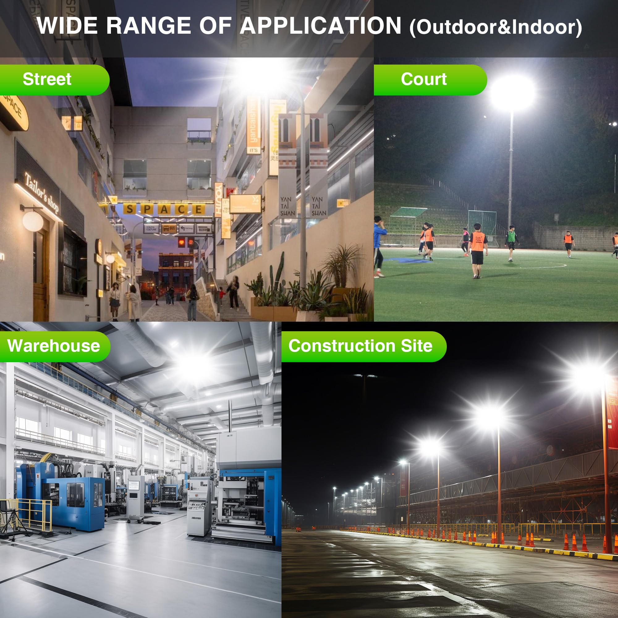 STASUN 2 Pack LED Flood Lights Outdoor, Max Series 600W 60000lm