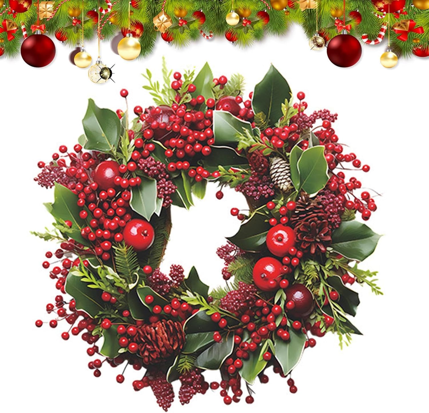 Christmas Wreath Wall Decals Pine Garland Christmas Stickers