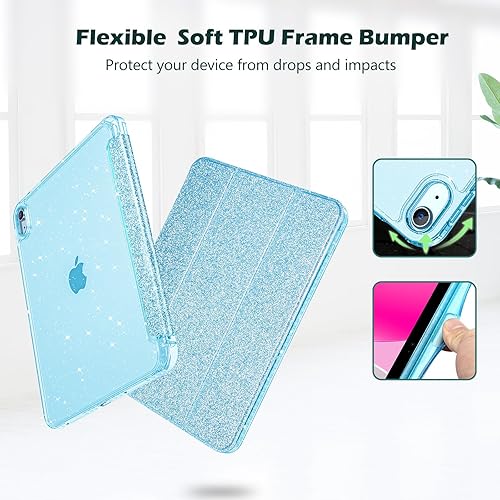 Vista 195 de ProCase Funda para iPad (A16) de 11ª generación de 11 pulgadas 2025/10ª generación de 10.9 pulgadas 2022 con soporte para lápices, funda híbrida Azul